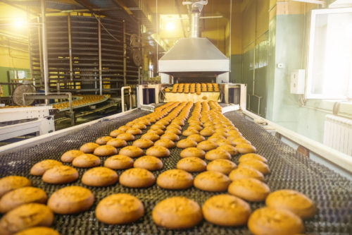 cookies on conveyor belt